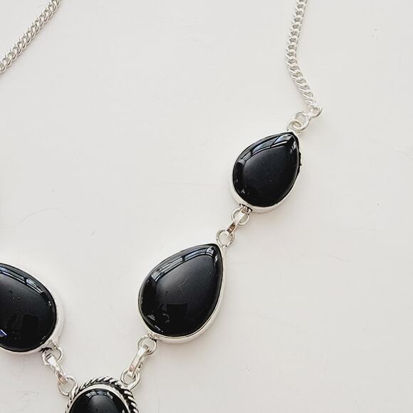 Elegant Black Onyx Necklace - Sterling Silver Statement Jewelry - Picture 4 of 8